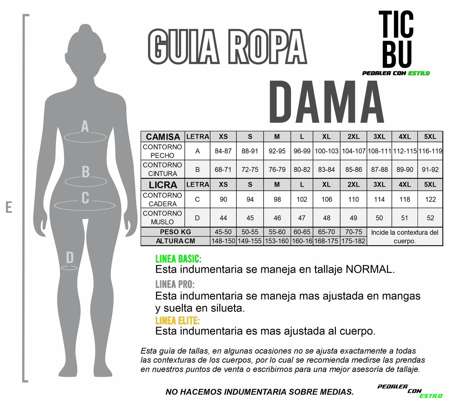 LICRA CORTA DAMA PRO (REF. COLORS WOMAN)