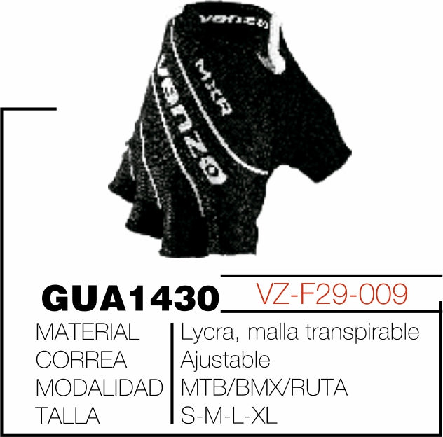 Venzo Glove Ref VZ-F29-009 Black - White