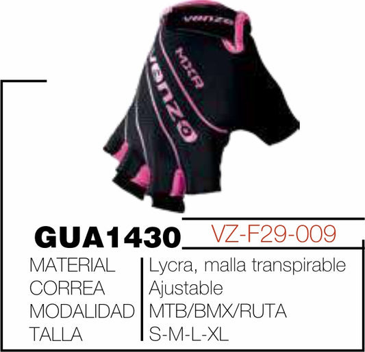 Venzo Glove Ref VZ-F29-009 Black - Fuchsia