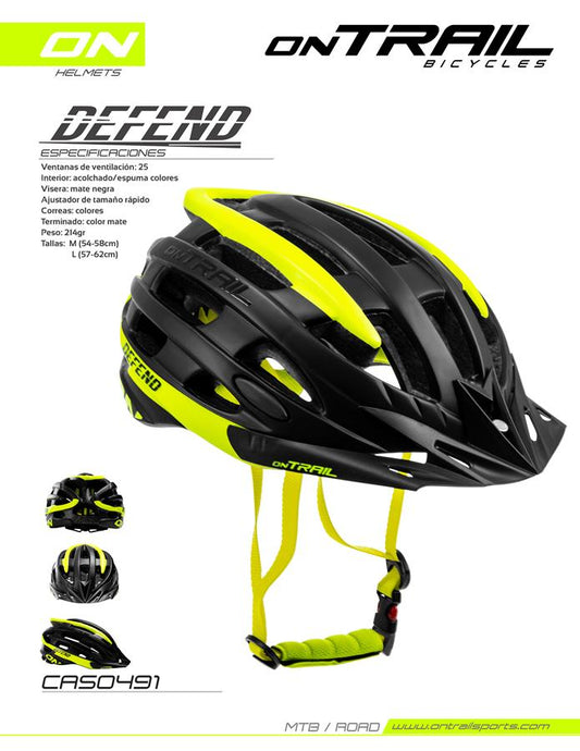 Ontrail brand DEFEND helmet - black yellow