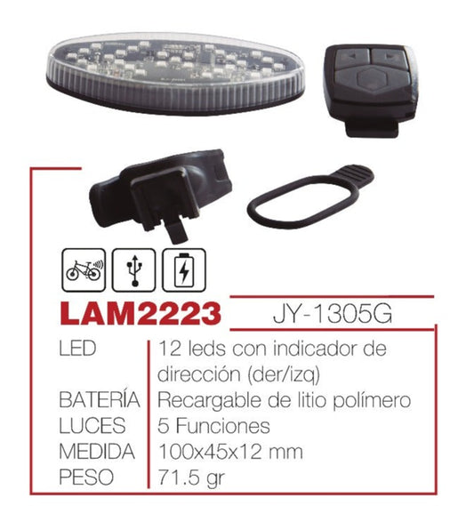 Luz Bicicleta Direccional - Stop Ref JY-1305G